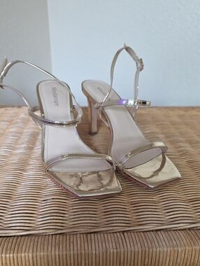 Gold Strappy Heeled Sandals